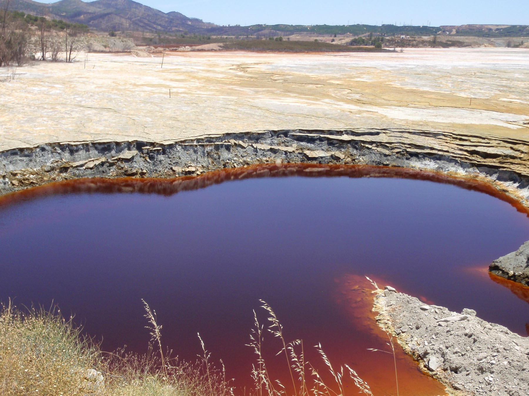 Evidence of saturation in the main tailings dams